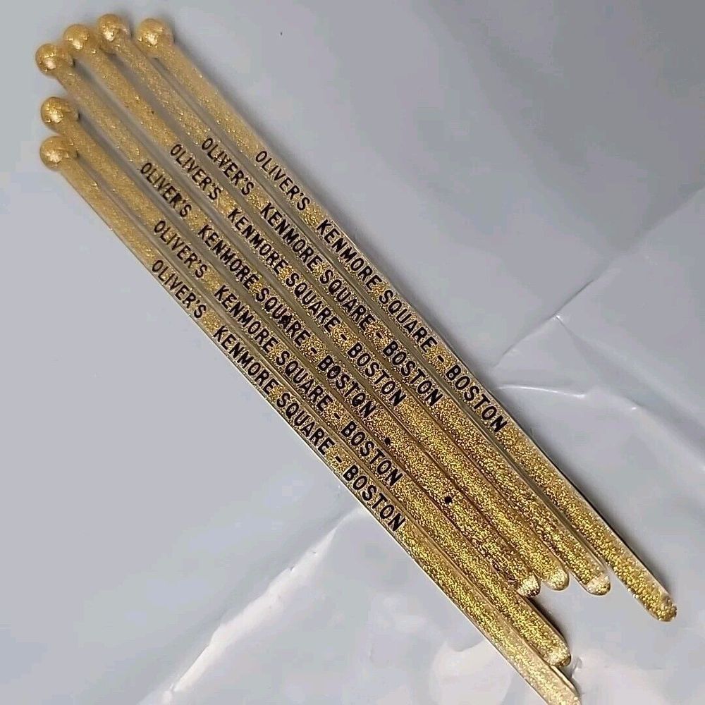 Vintage Olivers Boston Drink Swizzle Stir Sticks Lot‎ of (6) Stirrers Barware - Picture 2 of 3